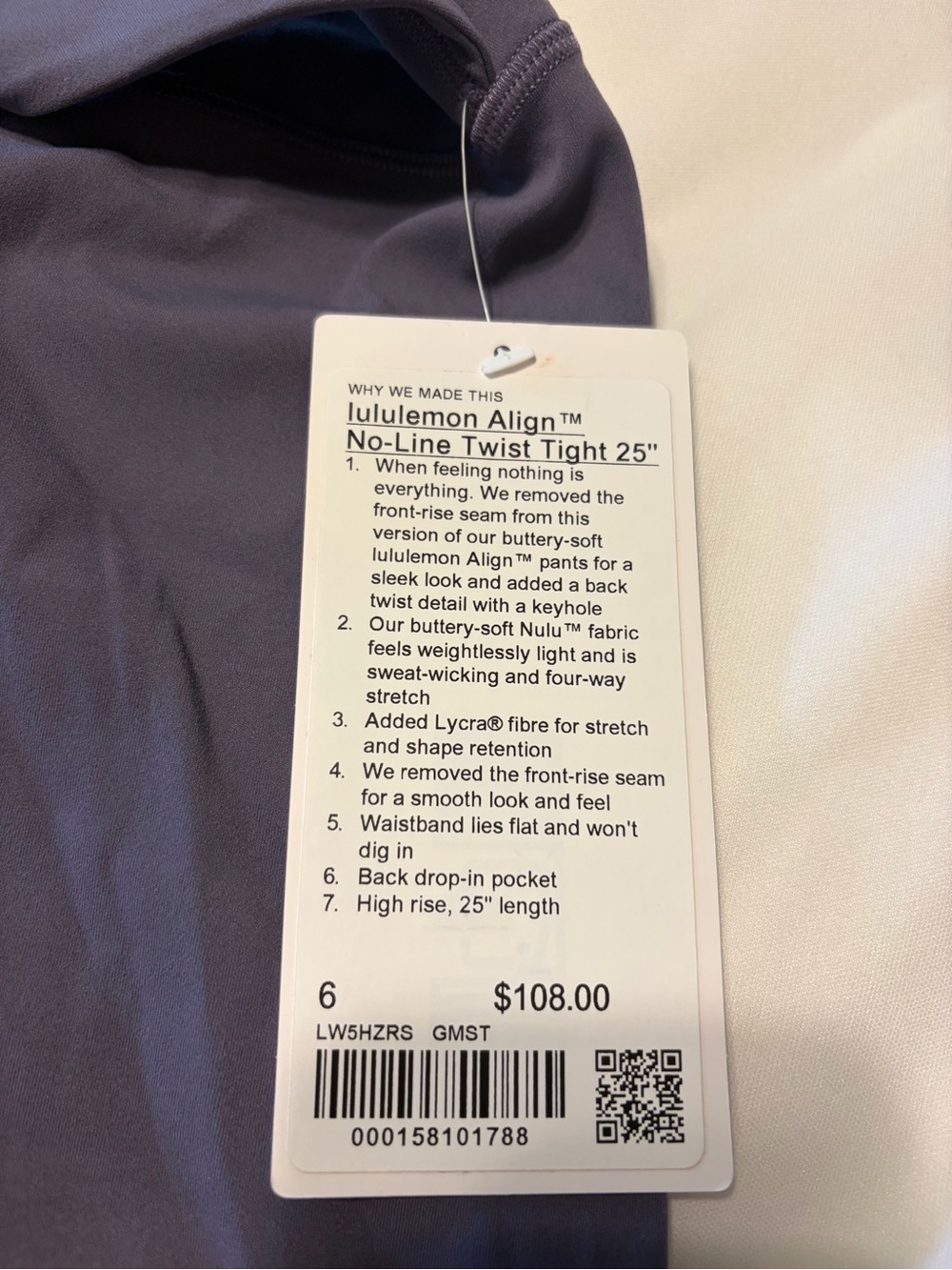 lululemon athletica Twist-Back High-Rise Tight — Dusty Lavender